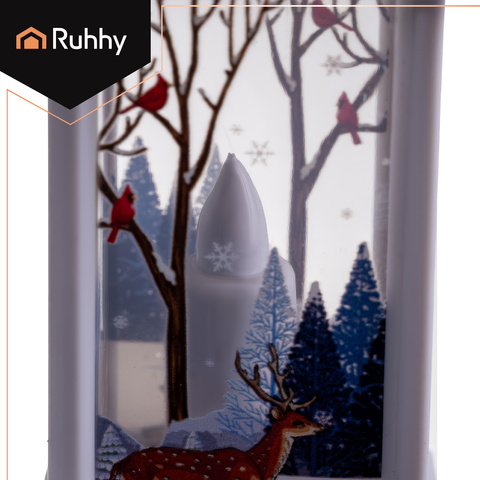 Weiße LED-Weihnachtslaterne Ruhhy 26753