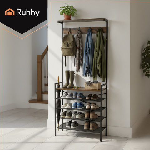 Standing shelf with hanger 189cm Ruhhy 27035