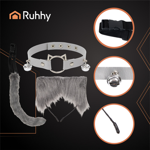 Strój kota/lisa 3el. szary Ruhhy 26586