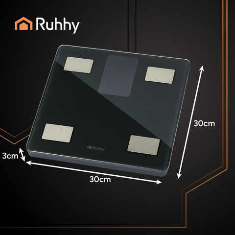 LCD bathroom scale - analytical black Ruhhy 20675