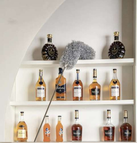 Teleskop-Staubbürste mit zwei Aufsätzen