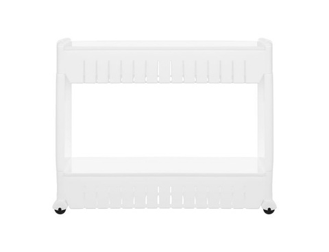 Mobile kitchen shelf on wheels, white