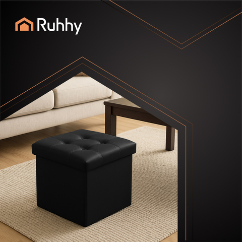 Klappbarer Pouf schwarz Ruhhy 25779