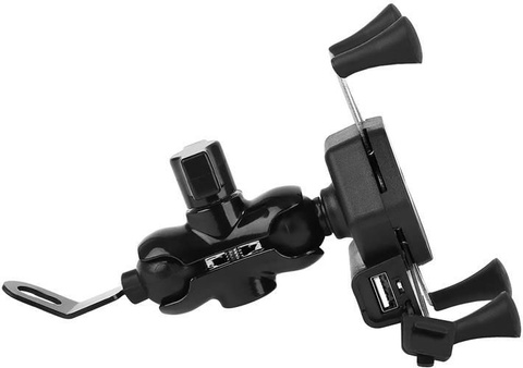 Motorcycle phone holder with charger