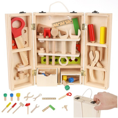 Coffret + set d&#39;outils en bois 22697