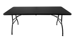 Klappbarer Gartentisch 180 cm + 2 Bänke - Schwarz