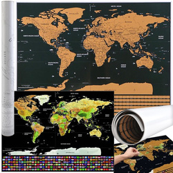 World map scratch card with flags 23443
