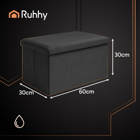 Juodas aksominis pufas 60x30x30 cm Ruhhy 25995