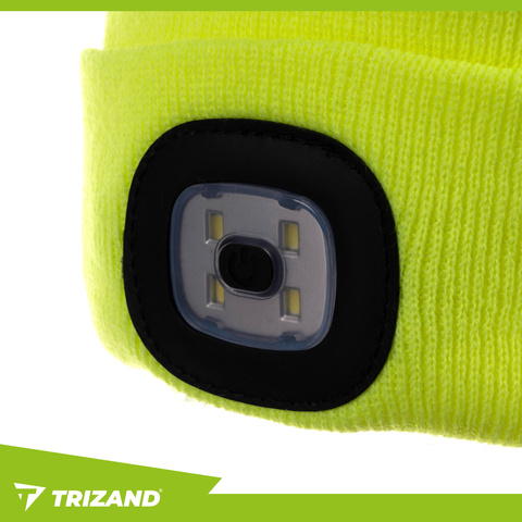 Winter hat with flashlight - yellow Trizand 22664