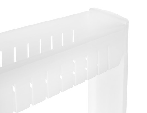 Mobile kitchen shelf on wheels, white