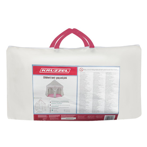 Kinderzelt grau und rosa Kruzzel 23476