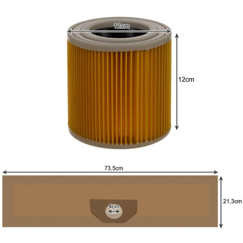 Dulkių siurblių maišeliai - 10 vnt + Malatec 22580 filtras