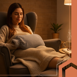 Rubber hot water bottle in a cover 3.5L Ruhhy 26384