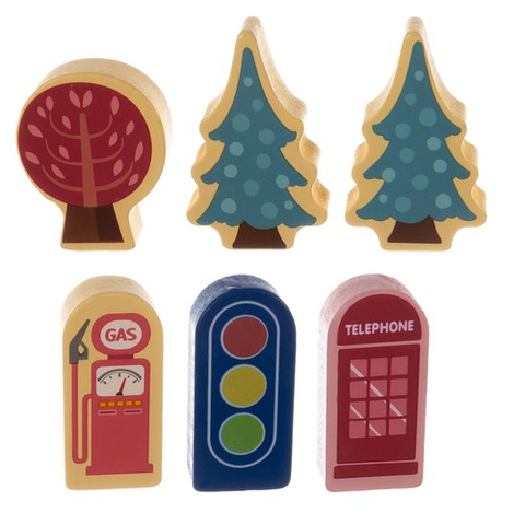 Wooden blocks - city 100pcs Kruzzel 19159