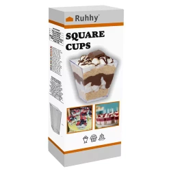 Square cups - 50pcs. 120ml Ruhhy 21164