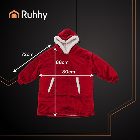 Толстовка XXL - красное одеяло Ruhhy 26145