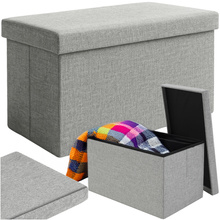 Grauer Stoffpouf 60x30x30 cm Ruhhy 25996