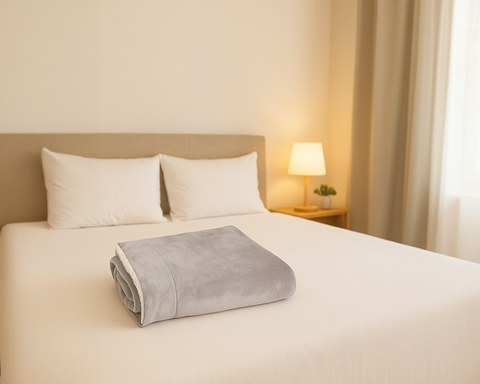 Couverture double face 150x200cm gris clair Ruhhy 26293