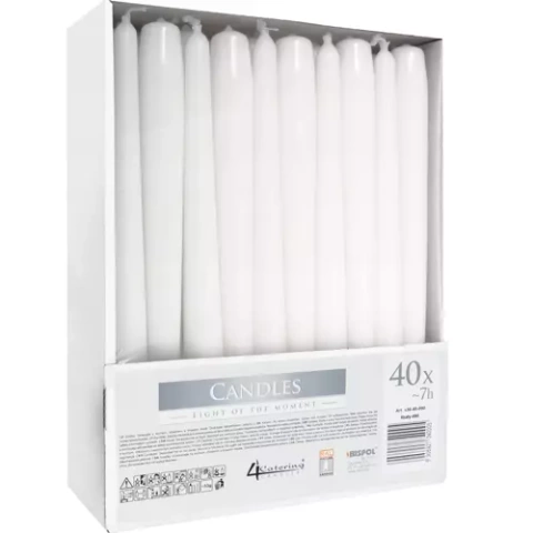 Bougie cône blanche - lot de 40 pcs. 