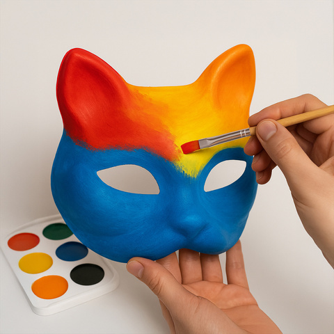 DIY Katzenmaske 6 Stück + Zubehör Maaleo 26570