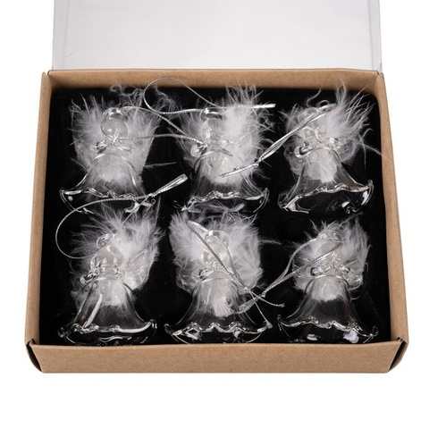 Transparent baubles - angels 6 pcs. Ruhhy 22497
