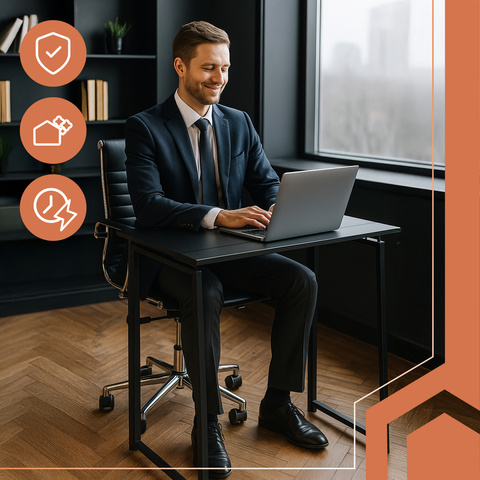 Schwarzer klappbarer Holzschreibtisch Ruhhy 26117