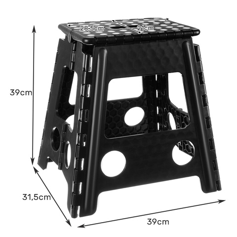 Folding stool black and white 39cm