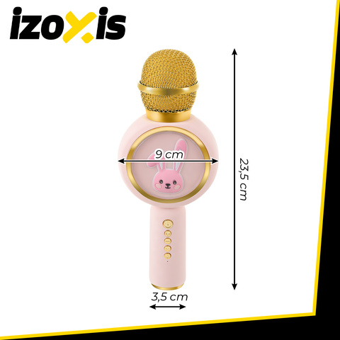 Microphone karaoké sans fil rose Izoxis 27048