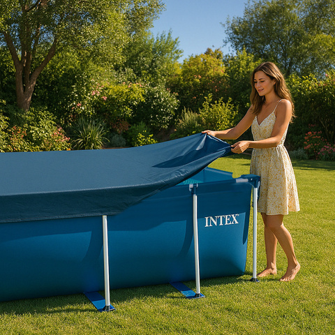 INTEX 28036 rectangular pool cover
