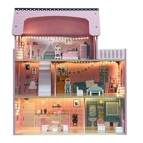 Kruzzel 26364 Wooden Dollhouse