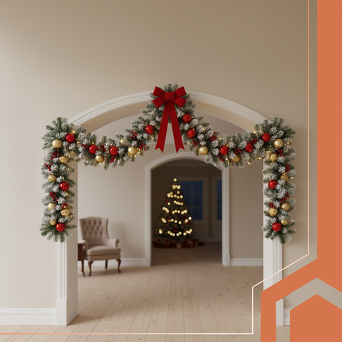 Schneebedeckte Weihnachtsbaumgirlande 2,7m HQ Ruhhy 26244