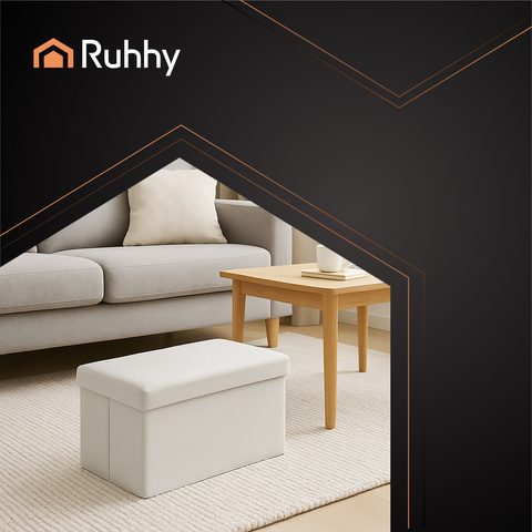 Grauer Samtpouf 60x30x30 cm Ruhhy 25994