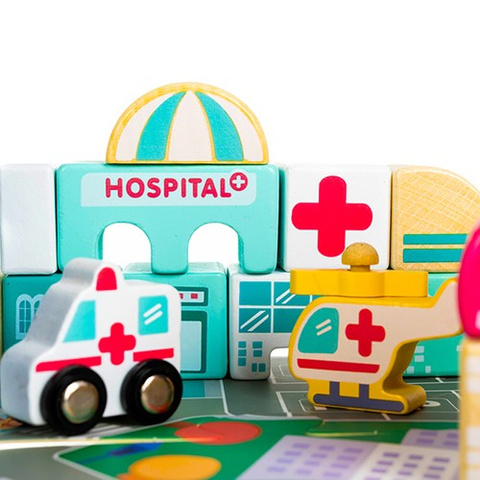 Wooden blocks 115 pcs - city 23519