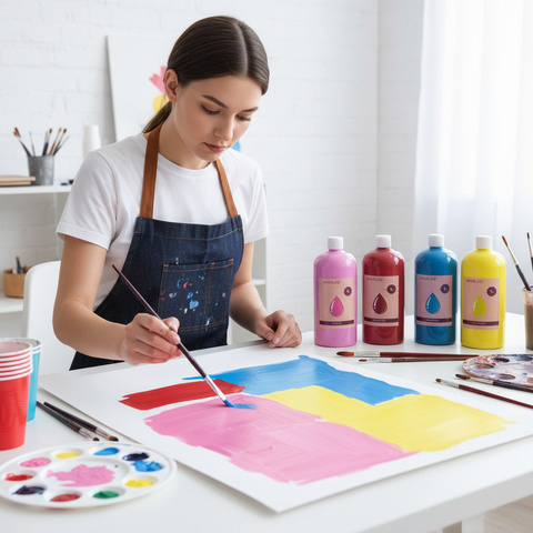 Poster paints - set of 12 pcs x 1L Maaleo 26345