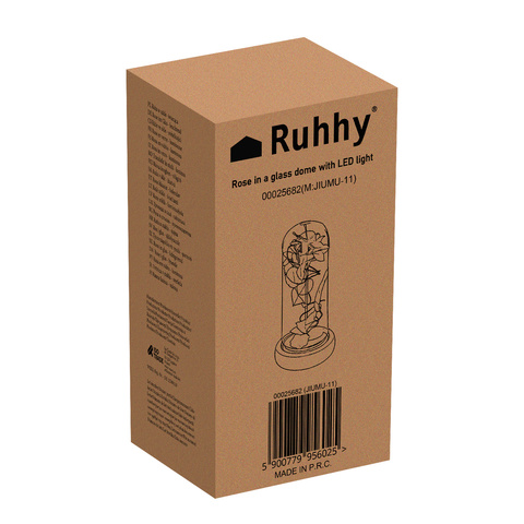 Róża w szkle- świecąca Ruhhy 25682