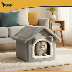 Lit pour chat - gris maison Purlov 25706