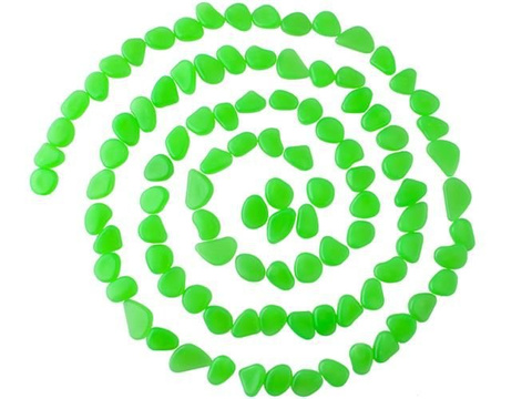 Luminous stones - set of 100 pieces green