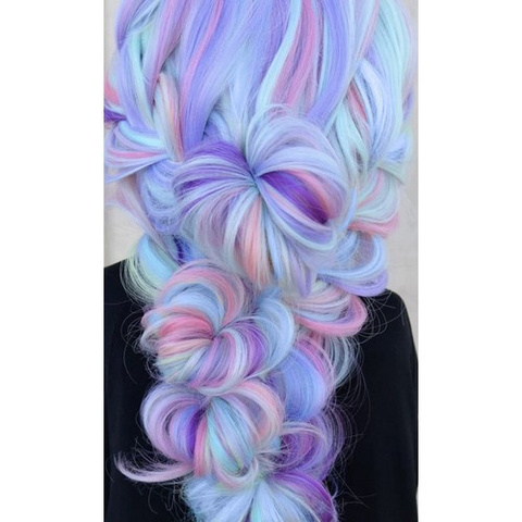 Cheveux synthétiques ombre bleu/violet Soulima 21366