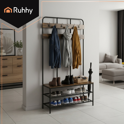 Standing shelf with hanger 182cm Ruhhy 27036