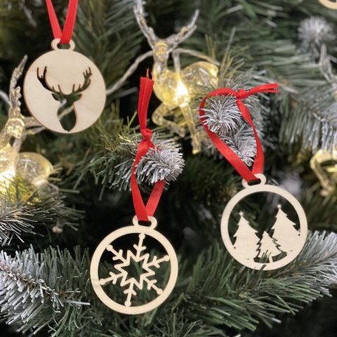 Wooden baubles - 36pcs Ruhhy 24855