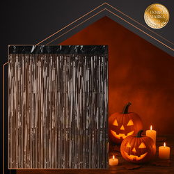 Rideau décoratif 2x1m noir Ruhhy 26172