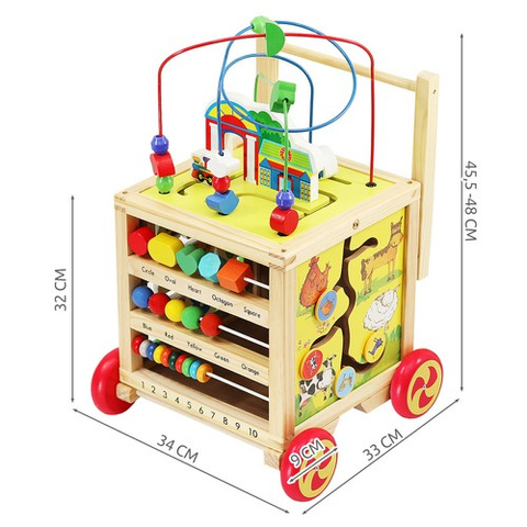 Wooden pusher - Educational cube 22606