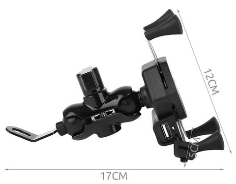 Motorcycle phone holder with charger