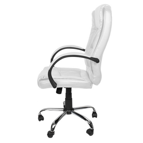 Chaise de bureau éco-cuir - blanc Malatec 23240