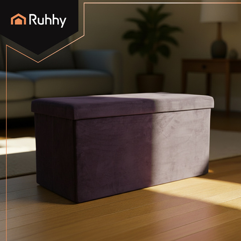 Šedý sametový puf 76x38x38cm Ruhhy 26130