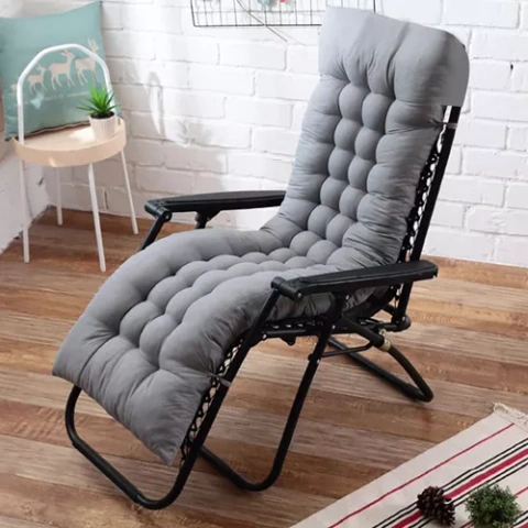 Quilted cushion for garden lounger gray 23490