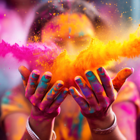 Poudre de couleur Holi - Lot de 6 x 100 g