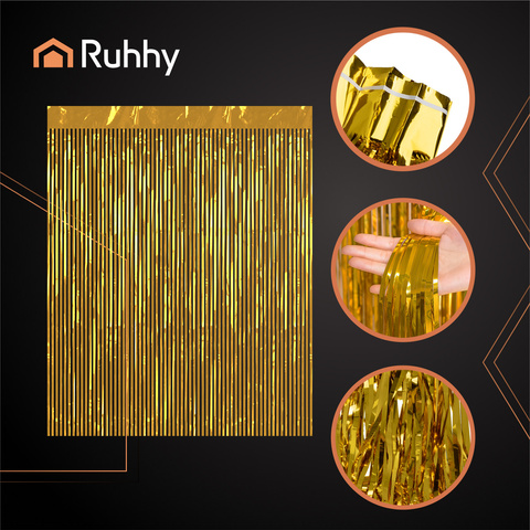 Decorative curtain 2x1m gold Ruhhy 26173