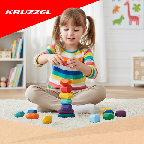 Stones/wooden blocks - 16 pcs Kruzzel 26323