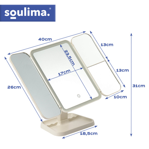 LED folding cosmetic mirror Soulima 26952
